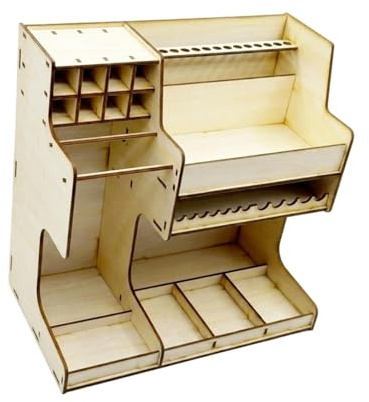 RNXRZANK Wooden Model Kit Organizer Paint Rack Modeling Tool Storage Rack