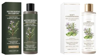 Rosemary Shampoo and Conditioner Sets with Hydrolyzed Keratin, Aloe Batana, Anti-Hair Loss and Thinning, Sulphate free, for All Hair Types, 2 x 100ml