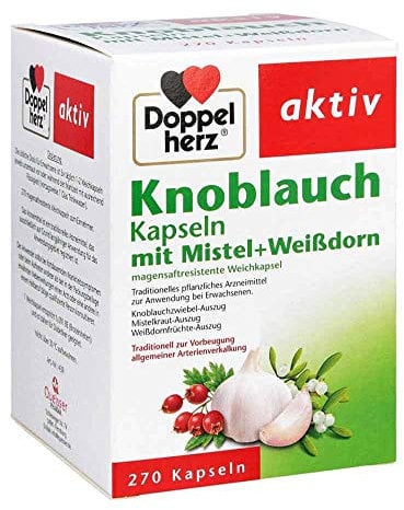 Doppelherz Knoblauch Kapseln mit Mistel und Weißdorn, 270er
