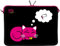 Kitty to Go LS143-10 Designer Laptop Neopren Schutzhülle 10 Zoll PC Netbook Tasche 9,7 bis 10,1 & 10,5 Zoll (26,67 cm) Sleeve Hülle Case Katze rosa-schwarz