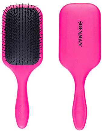 Denman Tangle Tamer Ultra (Pink) Detangling Paddle Brush For Curly Hair And Black Natural Hair - use with both Wet & Dry Hair, D90L 1 Stück (1er Pack)