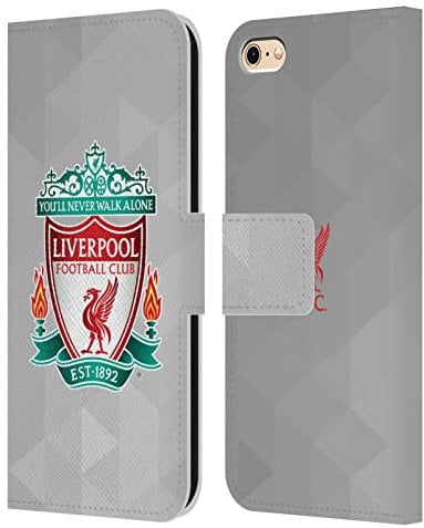 Head Case Designs Officially Licensed Liverpool Football Club White Geometric 1 Crest 1 Leather Wallet Case Compatible With Apple iPhone 6 / iPhone 6s