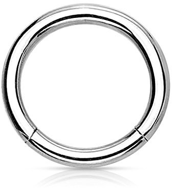 eeddoo Piercing-Ring Segmentring Silber Titan Stärke: 1,2 mm 6 mm