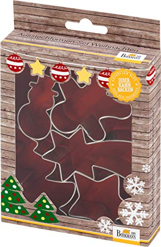 RBV Birkmann 160965, Set Weihnachten, 5-teilig, Weißblech Ausstechform, silber
