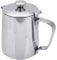 Pichet En Acier Inoxydable Tasse De Lait Pichet Cruche Avec Couvercle Pour Art Du Café Latte Pour Cuisine De Bureau Avec Poignée(350 ml-Argent)