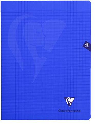 Clairefontaine 322311C Un Cahier Agrafé Mimesys Bleu marine - 24x32 cm - 48 Pages Grands Carreaux - Papier Blanc 90 g - Couverture Polypro