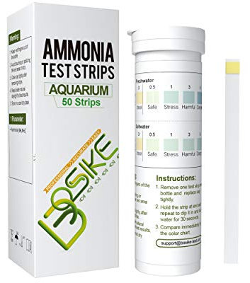 BOSIKE 50 Ammoniak Aquarium Wassertest Kit - 2 in 1 Süßwasser & Salzwasser Nitrat Test als Ergänzung zum Aquarium Zubehör