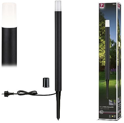 Paulmann 94386 LED Außenleuchte Pollerleuchte Flarea IP65 600mm incl. 1x3,1 Watt Schwarz Außenlampe Aluminium 3000 K