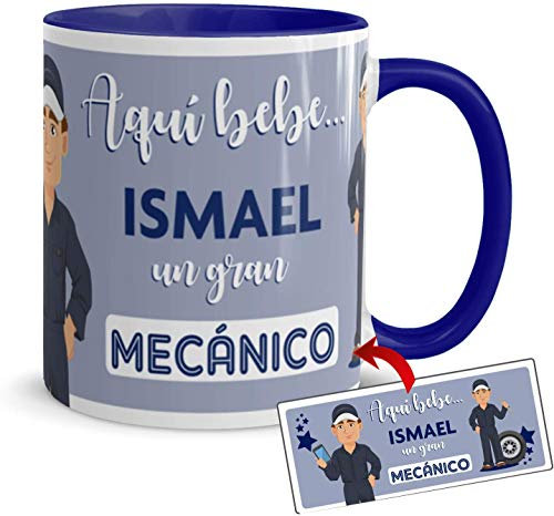 Kembilove Taza Mecánico – Tazas de café Personalizadas – Tazas Profesiones – Taza Café Aquí Bebe un Mecánico – Tazas Personalizadas con Nombre – Tazas navideñas Originales