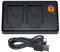DSTE Li-40B Double Chargeur de Batterie USB Compatible avec Les Batteries Olympus LI-42B, Fuji NP-45 Batterie – Alimentation Via Micro USB vers USB A 2.0