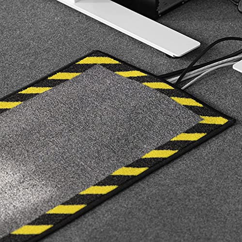 Cable Cover - Trip Protection with Eye-catching Warning Border - Safety Mat for Office & Warehouse - Non-Slip Latex Back - Floor Cable Mat Cable Protector (40 x 120 cm)