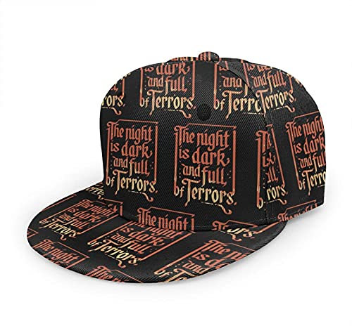 Oaieltj Unisex Baseball Cap Herren Damen Einstellbare Snapback Trucker Hat Mode Hip-Hop Baseball Cap, The Night is Dark and Full of Terrors Black, One size