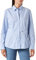 Seidensticker Damen City Langarm Slim Fit Uni Bügelfrei Bluse, Hellblau Streifen, 38 EU