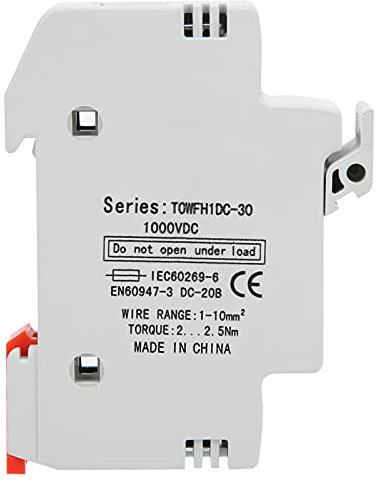 Dc1000v 1 Pôle Porte-Fusible Base Montage Sur Rail Din Pour Taille De Noyau De Fusible (D X L) 10 X 38 Mm / 0,4 X 1,5 Pouces équipement De Contrôle De Distribution D'alimentation(20A)