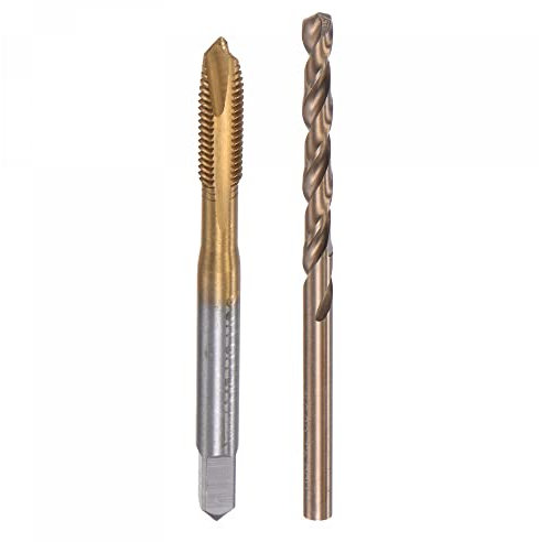 sourcing map M5 x 0,8 Spiralgewindebohrer und 4,2mm Bohrer Set Metrisch Schnellstahl Maschinenschraube Gewindebohrer Gewindeschneiden Werkzeug