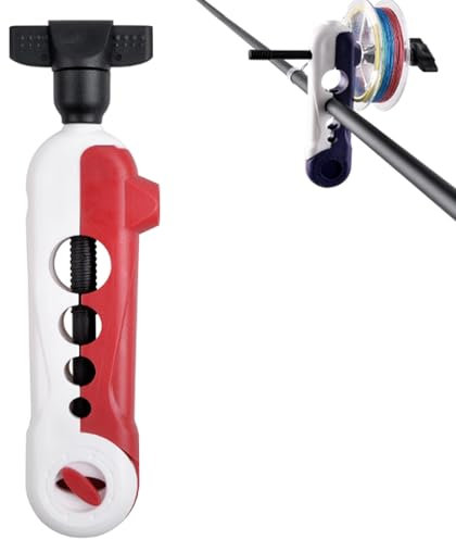 JSHANMEI Fishing Line Spooler Portable Universal Mini Fishing Line Winder Spooler Adjustable Line Spooler Machine Fishing Tool Accessories (Red)
