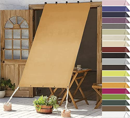 RYNS Sonnenschirm Segel Sonnenschutz Netz 600x600cm Wasserabweisend imprägniert 95% UV-Block Sunprotect Professional Sonnensegel Mit Spannseilen Für Garten Balkon, Beige