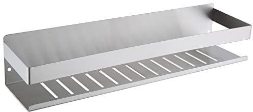 KigKog® Duschablage ohne Bohren Gebürstetes Nickel, Duschregal Wandmontage Edelstahl SUS304 Rostfreier Duschkorb Badregal ohne Bohren, 40cm Selbstklebend Badezimmerregal, K07-40-BN