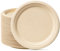 GREENESAGE Rigid 10 inch 50 Pack Large Disposable Paper Brown Plates Sugarcane Biodegradable and Compostable Strong Dishes for Picnic Wedding Party BBQ Christmas