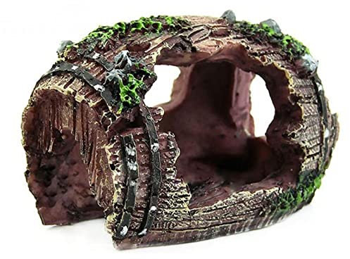 Aquarium Dekoration,Aquarium Rock Cave Dekoration,Aquarium Deko Höhle,Hohl Stamm Simulation Baumstamm Holz Polyresin Landschaft Aquarium Dekoration