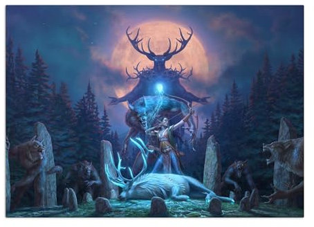 Displate Offiziell Elder Scrolls Skyrim MetallPoster Magnetische Befestigung Inklusive Lizenziert Bilder Hochwertiges Poster The Elder Scrolls Online Horizontal - Wolfhunter Poster 67.5 cm x 48 cm