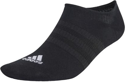adidas Unisex Kinder Thin and Light No-Show Socks 3 Pairs, Black / White, 7-8 Years