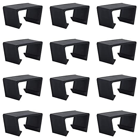 wocpvm 12 Stück Gartenmöbel Verbinder Polyrattan Möbel Clips Rattan Möbel Verbinder Kunststoff Schwarz für Outdoor Couch Patio Möbel (Die anwendbare Breite beträgt 4,7-5,1 cm)