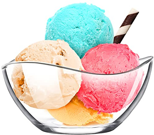 Konzept 11 - Schalenset 2er aus Glas, Glasschalen 10cm für Dessert, Obstsalat, Snacks, Soßen, Müslischale transparent, Puddingschalen Klein