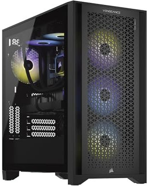 Corsair Vengeance i7400 Series Gaming PC - Liquid Cooled Intel® Core™ i7 13700K CPU - NVIDIA® GeForce RTX™ 4070 Graphics - 32GB Vengeance RGB DDR5 5600MHz Memory - 1TB M.2 NVMe SSD - Black