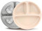 MOJINL Kinderteller mit Saugnapf Rutschfest Silikon Baby Teller BPA Frei Babyteller Kinder Tischset Babygeschirr Spülmaschinenfest für Kleinkinder 2 Stück (Grau Beige)