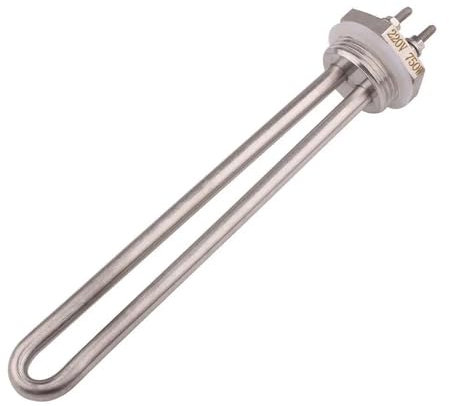 DELURA DN25 Home Electric Water Heater Tubular Heating Element Heater With 1 BSP Thread Immersion Boiler 220v 500W 750W 1KW 1.5KW (Color : WHITE, Size : 500w)