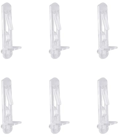 INCREWAY Pioli di supporto per mensole, 30 perni in plastica trasparente per scaffali, clip autobloccanti per mobili, cucina, armadio, mensola, adatto per fori di diametro 5 mm e ripiano spesso 18 mm