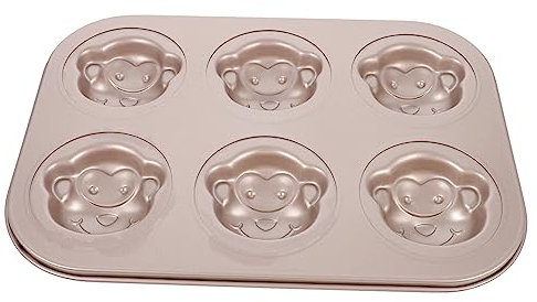 Zerodeko 6 Stück Affen Muffinform Kohlenstoffstahl Antihaftbeschichtete Kuchenform Für Kleiner Muffins Käsekuchen Quiches Hochtemperaturbeständig Mit Rundum Curling Design
