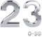 Silver Door Numbers Stick On, 0-99, Letters A, B, C, D, 3'' House Numbers Self Adhesive Stickers, For Doors, Mail Boxes, Hotel Rooms (23)
