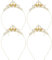 XNIVUIS 4 Stück Goldene Prinzessin Krone,Princess Crown Crystal,Tiara Strass Geburtstag Krone,Tiara Strass Stirnband Haarschmuck für Frauen Mädchen Hochzeit Prom Party Kostüm(Gold)