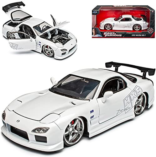 Generisch Mazda RX-7 Weiss 1991-2002 The Fast and The Furiuos 9 1/24 Jada Modell Auto