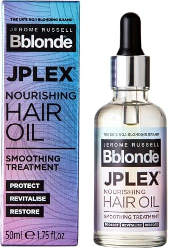 Jerome Russell Bblonde JPLEX Nourishing HAIR OIL | Leave-In Serum with Heat Protection up to 230°C | Anti-Frizz Treatment for Dry & Damaged Hair | Adds Shine & Smoothness | 50ml