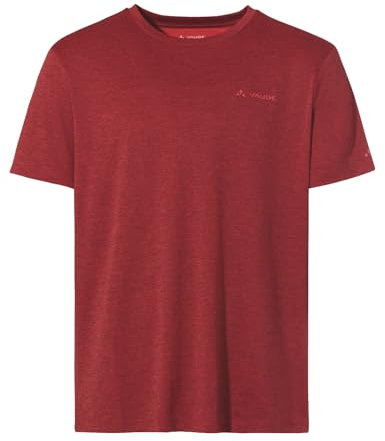 VAUDE Essential T-Shirt für Herren in Rot, Größe 3XL – Schnelltrocknendes & pflegeleichtes Sport Shirt, Atmungsaktives Outdoor T-Shirt mit Rundhals, Ideal für Fahrradreisen, Wandern & Trekking