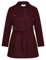 Hanna Nikole Damen übergangsjacke Wollmantel Mittellanger Große Größe Trenchcoat Mit Taschen Winterjacke Mit Gürtel Weinrot 52