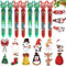 8 Pezzi Penne a Sfera di Natale 10 in 1 + 12 Pezzi Foglietti Adesivi Natalizie,Penne Natalizie a Sfera Retrattili Colorate Gadget Compleanno Bambini,Pupazzo di Neve di Babbo Natale Buntstifte