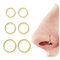 ORAZIO 6 Stück Nasenpiercing Ring Gold Nasenpiercing Chirurgenstahl Helix Piercings Gold Nasenring Septum Piercing Ohr Gold Conch Lippen Tragus Piercing Set Nasenpiercing Gold Schmuck 16G