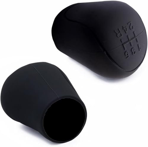 2 PCS 5 vitesses Couvercle de Pommeau de Levier de Vitesse de Voiture en Prime Silicone, Universel Housse Pommeau de Vitesse, Anti Dérapant Couvercle Vitesse Adapté à La Plupart des Capots-noir