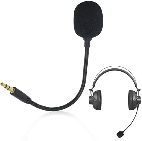 Replacement Microphone for Headset, External Mic 3.5mm Boom Detachable Microphone Game Mic Compatible with Turtle Gaming Headset On PS4 PS5 Xbox One PC for Any Wireless Headset 1pack