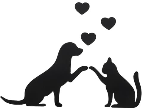 Amosfun Acryl-wandaufkleber Selbstklebend Spiegel Fürs Schlafzimmer Und Wohnzimmer Zum Dekorieren Mit Katze Und Hund Motiven