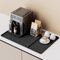 SARTNP Coffee Machine Mat Silicone Coffee Mat Coffee Bar Mat with Detachable Dish Drying Mat for Kitchen Countertops, Bar Accessories Under Coffee Maker Coffee Machine, Espresso Machine (Black)