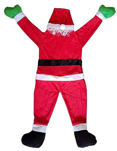 VixorLuilith Babbo Natale da appendere per esterni, grande Babbo Natale che si arrampica, adatto per tetto, portico, balcone, decorazione per porte e finestre, 170 cm