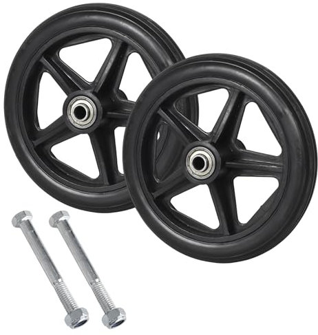 KYSUN 2 Stück Rollstuhl Solide Ersatzräder, Vorderrad Rollstuhl Rad Vollrad Ersatz, Rollstuhl Ersatzteile Räder, Rollstuhl Vorderräder, Rollstuhl Rad Vorne für Transportrollstuhl Ersatzteile, 6 Zoll