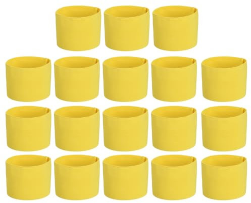 PATIKIL Soccer Captain Armband, 18 Pcs Captain Arm Bands for Soccer Elastic Captain Arm Band Sports Captain Armbands for Youth Adult Football Team Training Light Yellow
