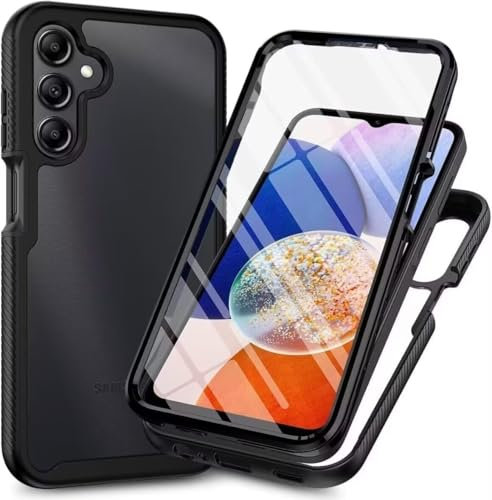 For Samsung Galaxy A17/ A26 5G Case with Built-in Screen Protector,Shockproof Transparent Clear Cover 360 ° Full Body Protective Rugged Bumper Slim Phone Case for Samsung Galaxy A17/ A26 5G Black