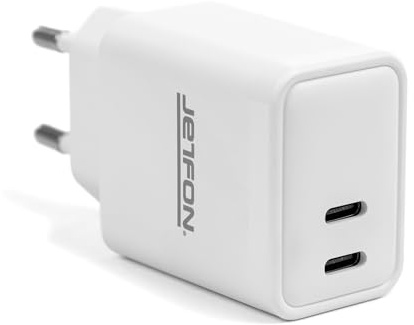 Jetfon Cargador Rápido de Pared Doble Toma USB-C, 10W 5V/2.1A